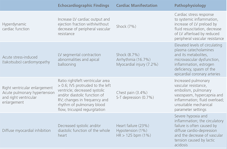 The echocardiographic features in COVID-19 patients